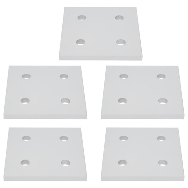5 stk. 4-hullers lodret forbindelsesplade til aluminiumsekstruderingsprofilforbindelsesplade 8080