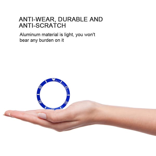 Klocka Armbandsur Aluminium Material Loop Bezel Insert Ring Ersättningsdel (Blå)