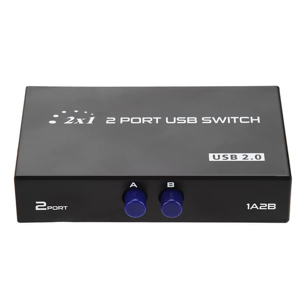 USB 2.0 2-ports manuel KVM-switchboks til deling af pc-printer, scanner og perifert udstyr