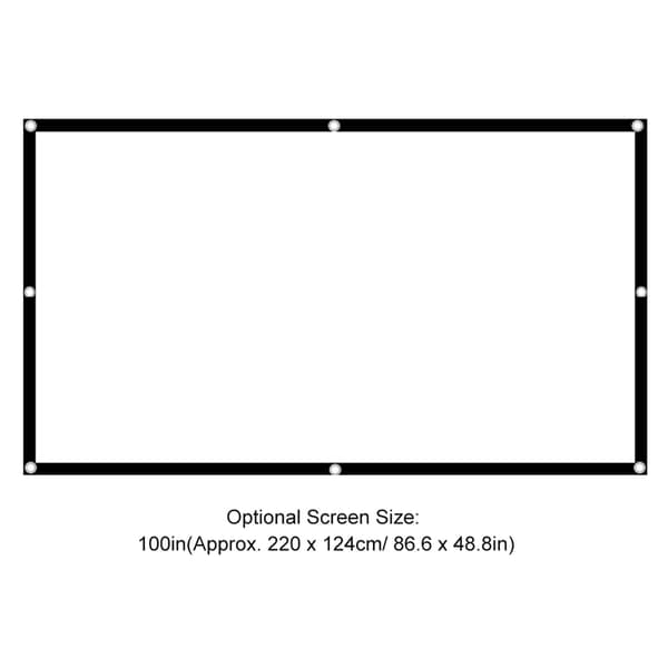 16:9 Foldbart 100 tommer projektorskærm, bærbart polyesterprojektionsdisplay til hjem og kontor
