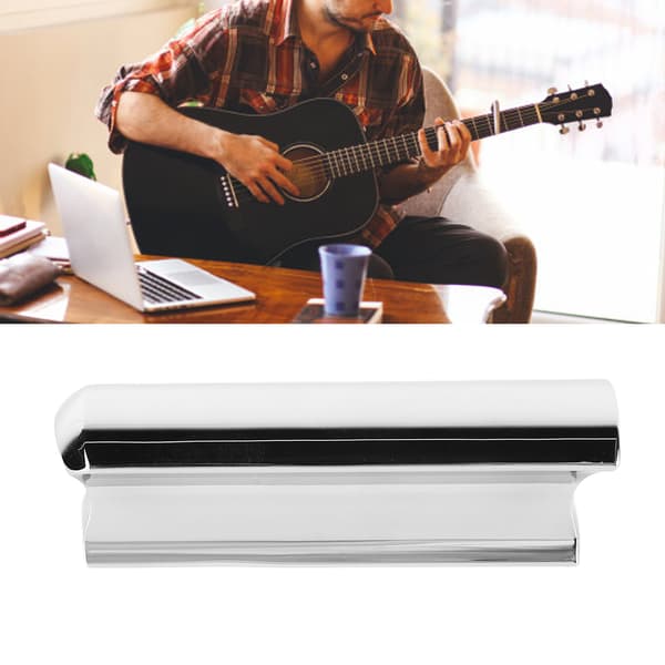 1 st Rostfritt Stål Elgitarr Slide Finger Tone Bar Gitarrtillbehör för Elakustisk Bas
