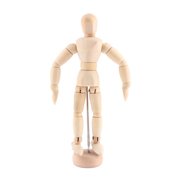 Träkonstnärsmodell Manlig Figur Ledad Ritmodell för Konstklass Display 5.5in