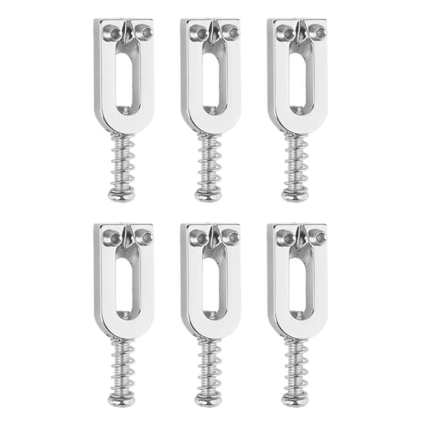 6-pack silver U-formade elgitarr tremolostall sadlar med stämskruvar, hårdvara reservdelar