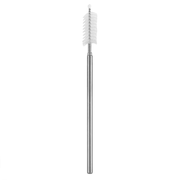 Infällbart sugrör i rostfritt stål, återanvändbart kit (rött aluminiumfodral, sugrör + borstkarbinhake)