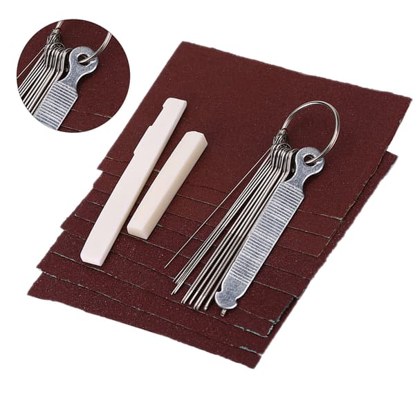 Guitar Bone Bridge Saddle Nuts Sandpaper File Set DIY Luthier Tool Kit