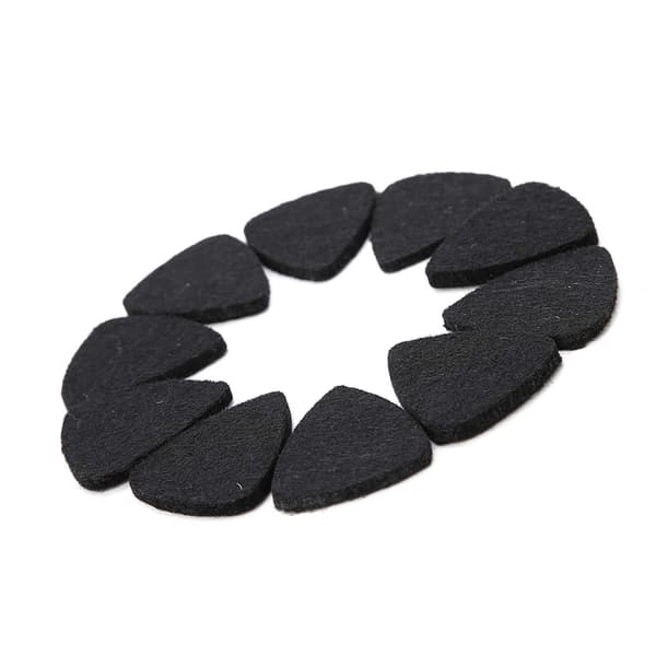10 st Premium Ullfilt Plektrum 3mm för Gitarr Ukulele Svart