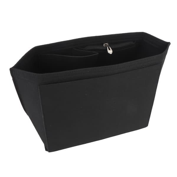 Filt Håndtaske Indsats Organizer Stor Makeuptaske Tote Shaper Sort