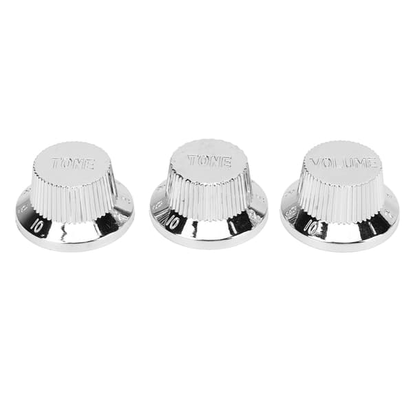 Reservdelar Silver Plast Gitarr Topphatt Hastighetsrattar 2T 1V för Elgitarr Bas 3 Rattar + 1 Strömbrytaröverdrag
