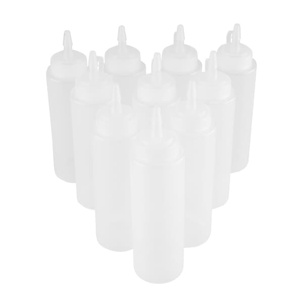240 ml 10 stk./sæt plastikkrydderidispenser til sauce, olie, fløde, eddike (hvid)
