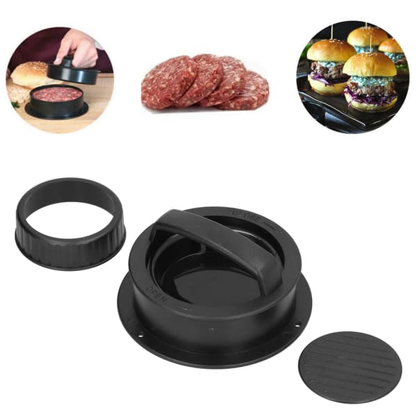 Hamburgerpress Non-Stick Rund Köttform BBQ Köksredskap Svart