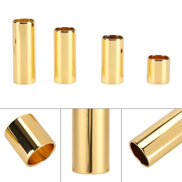 4st/set Elgitarr Metall Slide Bar Gitarr Sträng Slides Gyllene