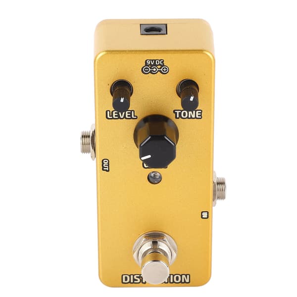 Elgitarr Distortion Effektpedal Kompakt Enkelblock Modulering Förstärkarsimulering Gyllene