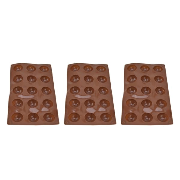 3 stk. 15 hullers silikoneform chokoladebomber form halv kugle bageform til kage gelé budding