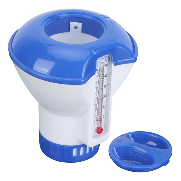 5 tommer flydende kemikaliedispenser til pool med termometer flydende klordispenser