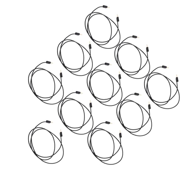 10 sæt bananstik testledning messing PVC elektrisk testledning kabel til multimeter 2mm sort