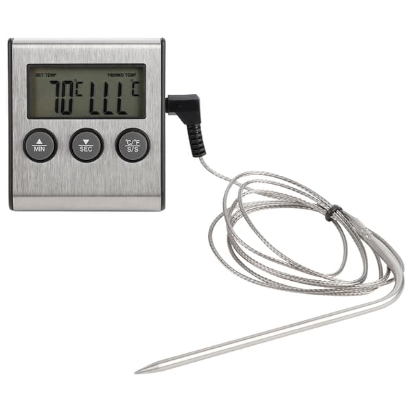 BBQ Termometer Kött Matlagningssond Termometer med Timer Temperaturmätverktyg