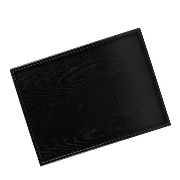 Rektangulær serveringsbakke i massivt træ til te, kaffe, snacks og mad 40 x 30 cm