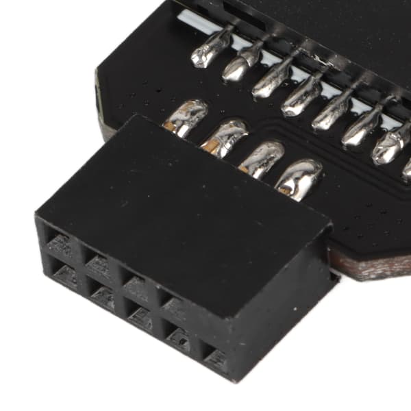USB 2.0 9-ben til USB 3.0 19-ben bundkort splitter konverter, frontpanel han-adapter til pc-kabinet