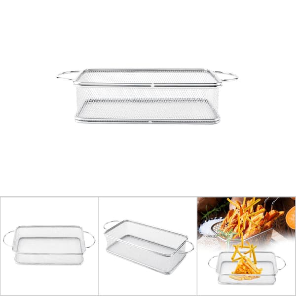 Friturekurv i rustfrit stål Multifunktionel netfriturekurv (27*12*6cm)