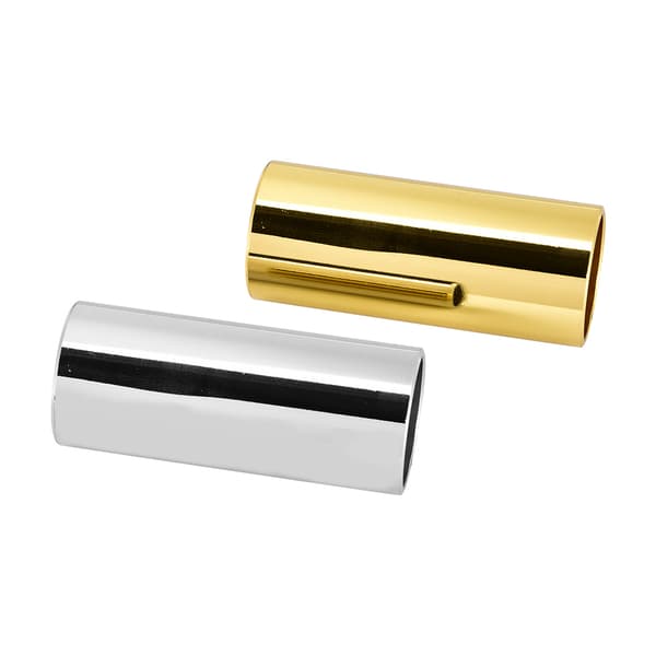 2-pack gitarrslides i rostfritt stål, guld och silver, 6x2,5 cm, ID2,1 cm, passar gitarr, banjo, ukulele, stränginstrument