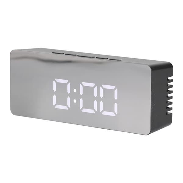 LED Spegelväckarklocka Rektangulär Digital Klocka med Temp Display för Sovrum Vardagsrum Kontor Resor