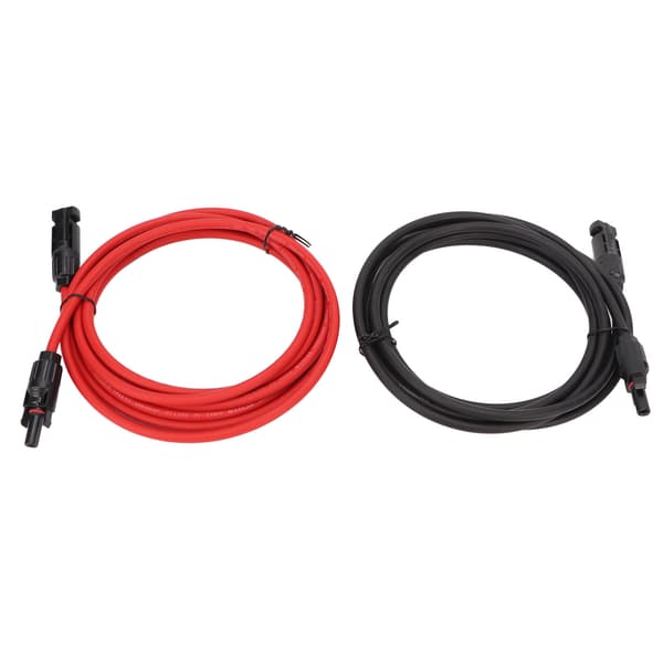 1 par solcellsförlängningskabel 6mm² PPE kopparisolerad solpanelkabeladapter för husbil PV-system 2m / 6.6ft