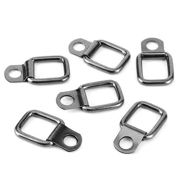 6 stk. foldbare D-ring-surringer passer til Jeep Wrangler JK 2007-2017 sort hardware