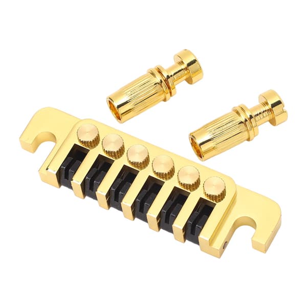 Guld Tvåvägs Wraparound Stall & Stränghållare passar Gibson LP EPI Elgitarr