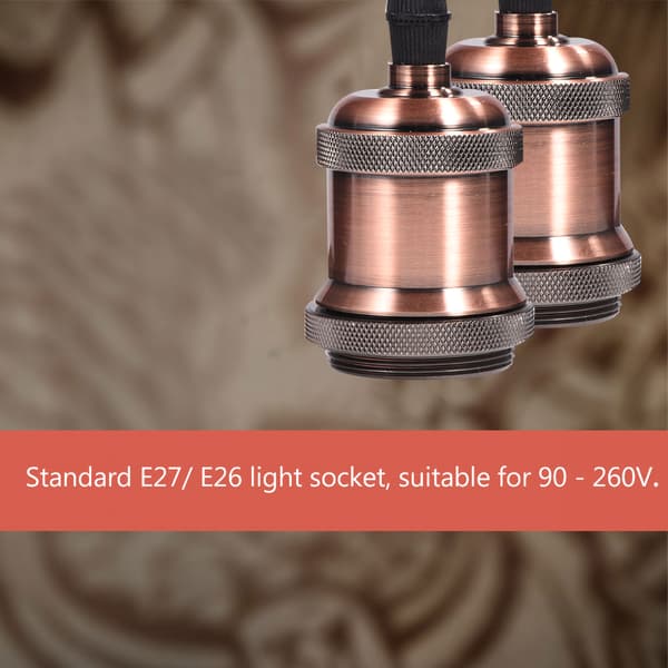 Vintage E27/E26 Glödlampssockelhållare / Bas Kopparlampshållare Röd Brons