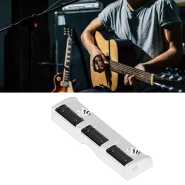 6-strängad metallgitarr rullmutter 43mm silver reservdel med 2 skruvar för elgitarr
