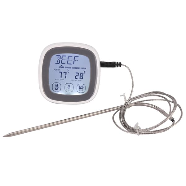 Pekskärm Kök Matlagning Digital Mat Kött Termometer Timer Verktyg med Sond