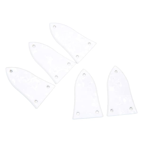 5-pack vit gitarrhalsstångsskyddssats 3-håls plast el- och basgitarrhalsstångsskyddsplåtsats