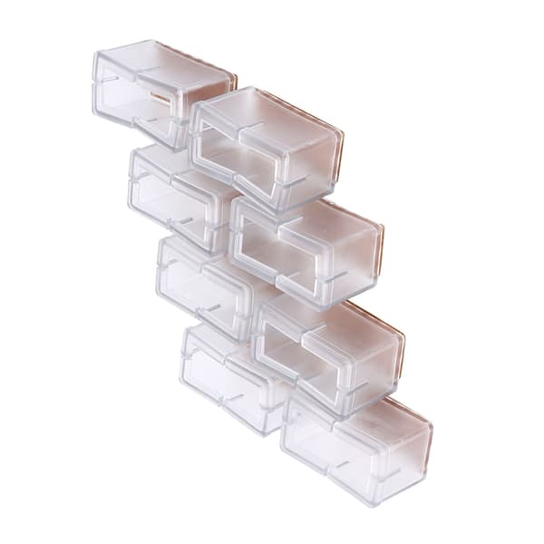 8 st / set stolsbensskydd rektangulära möbelbensskydd med gummisula (transparent)
