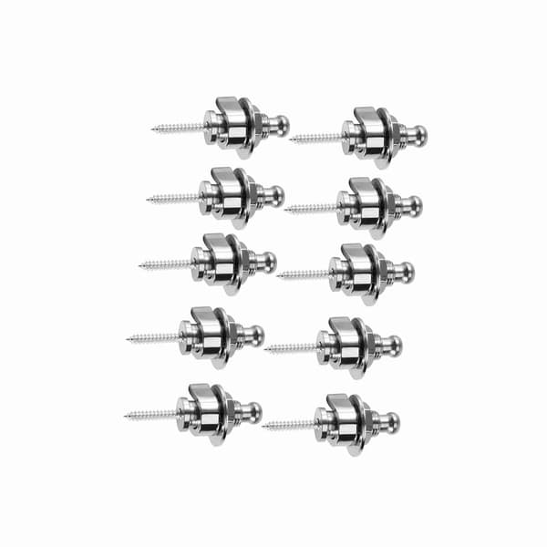 10 x Gitarr Metall Bas Remlås Antisladd Straplocks Tillbehör För Elgitarr (silver)