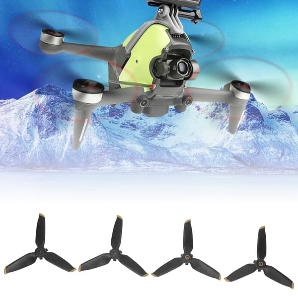 2-pak RC Drone Propelsæt, 3-bladet Quick-Release Reservepropeller til FPV Combo, Guldkant, Maks. 150 tegn