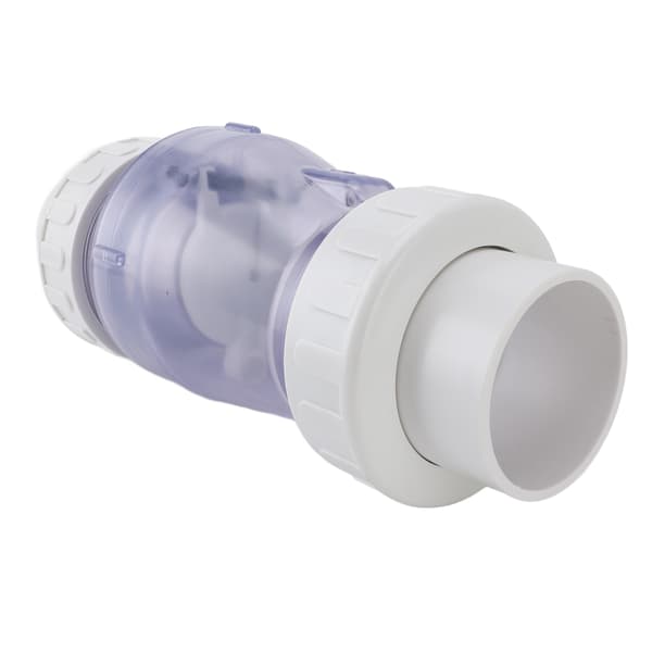 2\" Transparent Backventil för Poolpumpar, Ingen Backflödesreservdel, Robust Plast, 2-pack
