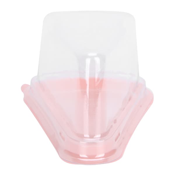 100 st triangulär tårthållare transparent PET-matmuffin förpackningsbehållare rosa