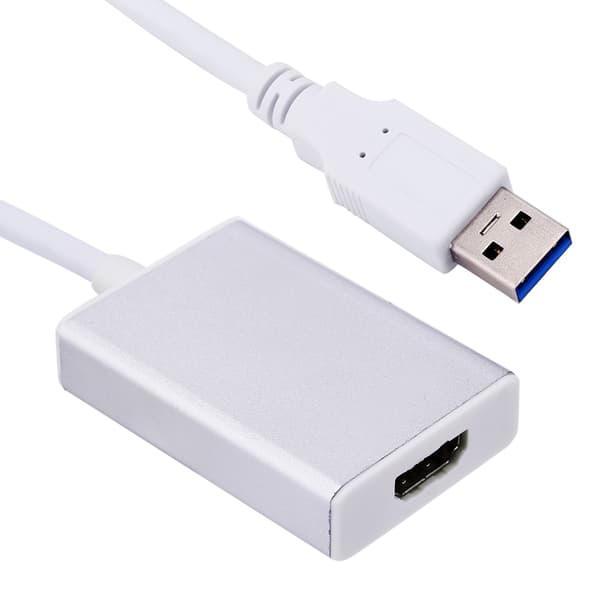 USB 3.0 til HDMI-adapterkabel til PC, 1080P Video Graphics Converter, Hvid