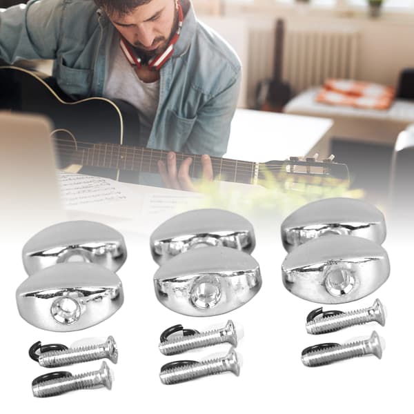6 st silvermetallgitarrstämskruvsknoppar, universell passform för akustiska och elektriska gitarrer