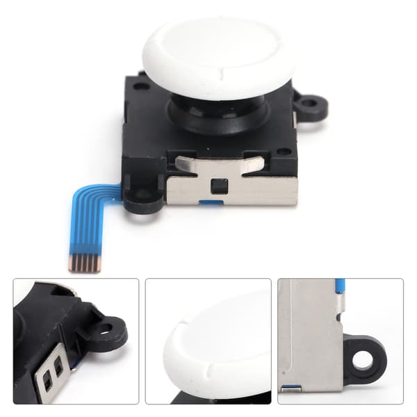Erstatnings Tommelfingerpind Joystick Modul til Switch Joy-Con/Lite Controller, Hvid Analog Pind