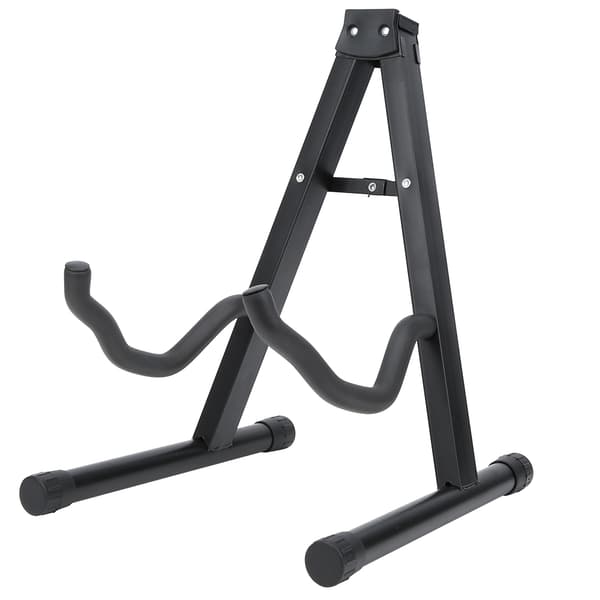 1-pack svart metall A-ram golvstående hopfällbart universellt gitarr bas ukulele instrumentstativ