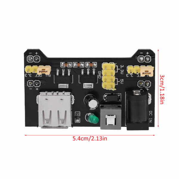 5 stk. 5V/3.3V strømforsyningskort dedikeret strømmodul til breadboard