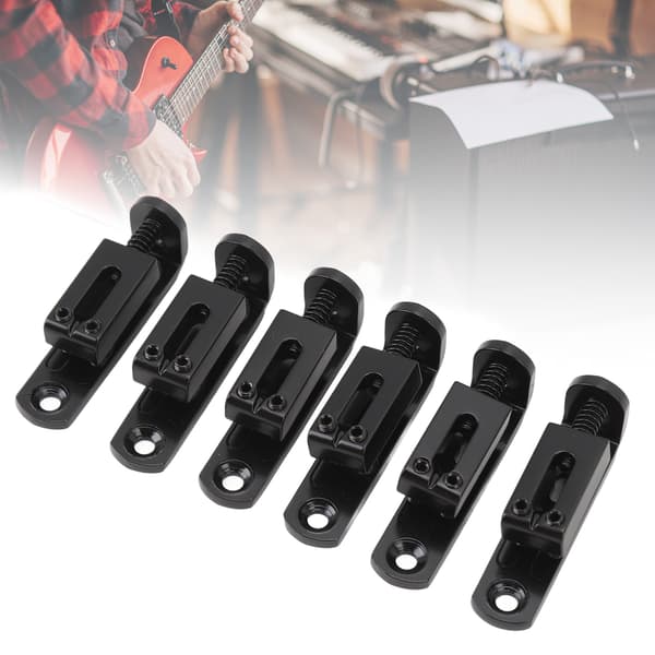 6PCS Svarta Delade Stallar i Zinklegering för Elgitarr, Reservdelar för 6-strängad Elgitarr