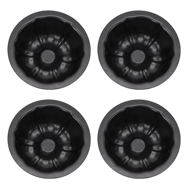 4-pack små flanformar runda puddingbakformar non-stick 4 tum pumpakaksformar för bageri