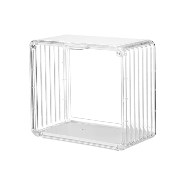 Dockskåpsvitrin Förvaringslåda Transparent med Magnetisk Dörr för Rumsinredning