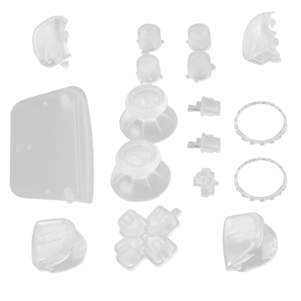 Udskiftning L2 R2 Komplet knapsæt til PS5 Controller, Klar Hvid Reparationssæt