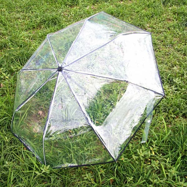 Paraply Transparent Paraply Automatiskt Transparent Trefaldigt Paraply