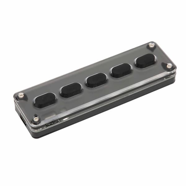 Programmerbar makropude 5-tast USB & Bluetooth Dual-Mode Mini Lydløs Silikone Brugerdefineret Gaming Tastatur Sort