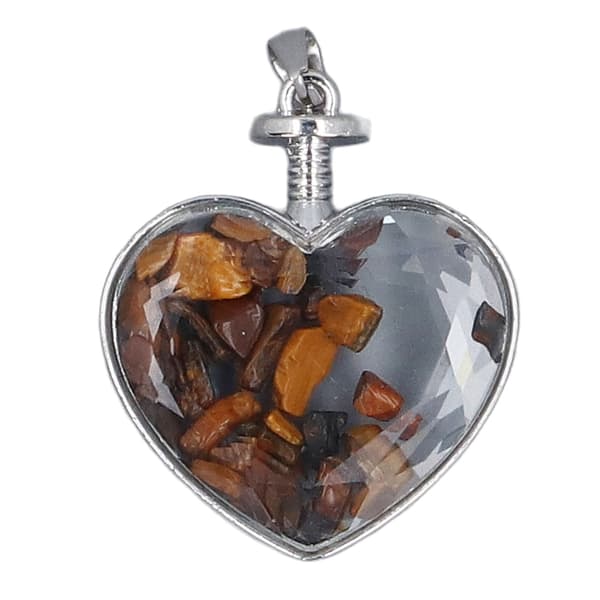 Tiger Eye Hjärta Glasvas Mini Prydnad för Bröllopsfest Bordsfavoriter
