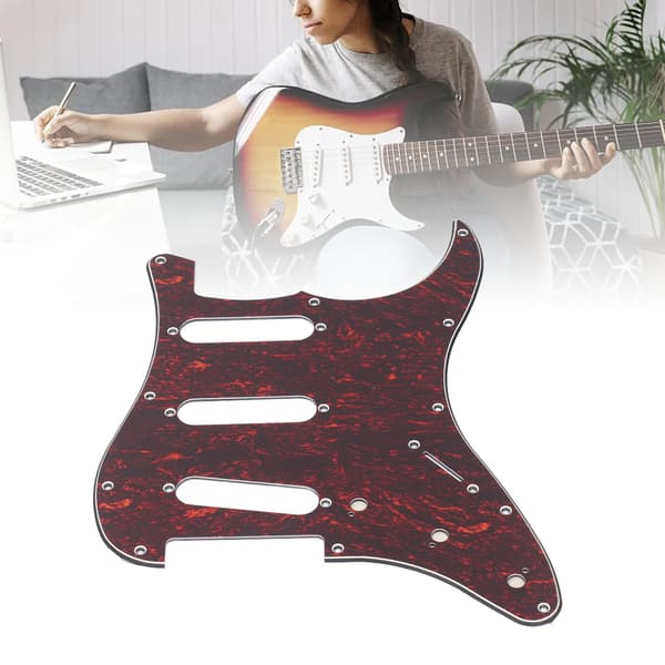 Rött Stratocaster 11-håls gitarrplektrumskydd, plast-scratchplate, ersättningsskydd för elgitarr
